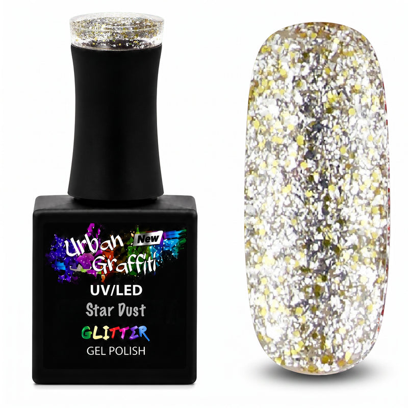 Star Dust - UGGP-A0906 Urban Graffiti sudraba un zelta mirdzošs želejas nagu lakas 15ml