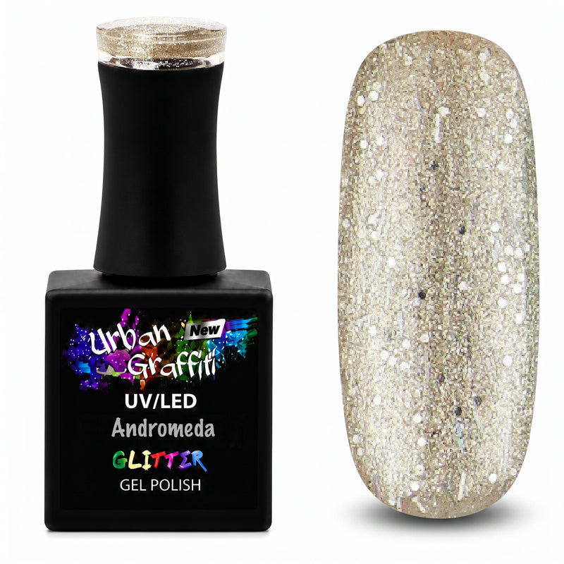 Andromeda - UGGP-A0919 Urban Graffiti Zelta Mirdzuma Gēla Nagu Laka 15ml