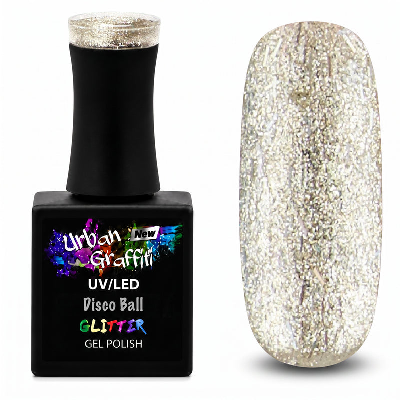 Disco Ball - UGGP-A0922 Urban Graffiti Sudraba Mirdzošs Gēla Nagu Laka 15ml
