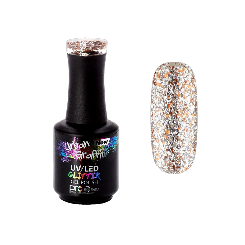 Diamond Ember - UGGP-A0911 Urban Graffiti sudraba un zelta mirdzošs želejas nagu laka 15ml