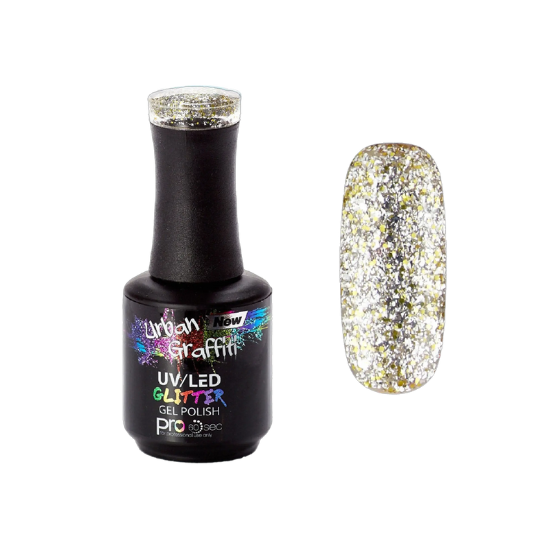 Star Dust - UGGP-A0906 Urban Graffiti sudraba un zelta mirdzošs želejas nagu lakas 15ml